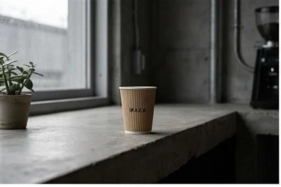 12oz papírové kelímky Kraft Ripple